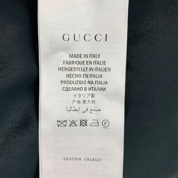 GUCCI Size XL Black Gold Viscose Blend Long Sleeve Cocktail Dress - Picture 9 of 10